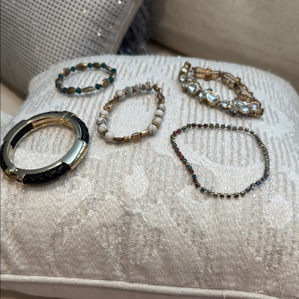 Elegant Gold and Silver Bracelet Set